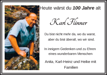 Traueranzeige von Karl Flinner von FZ