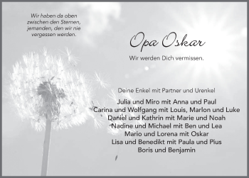 Traueranzeige von Oskar Becker von FZ