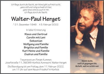 Traueranzeige von Walter-Paul Herget von FZ