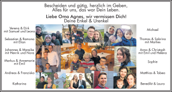 Traueranzeige von Agnes Schiffhauer von FZ