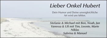 Traueranzeige von Hubert Alt von FZ