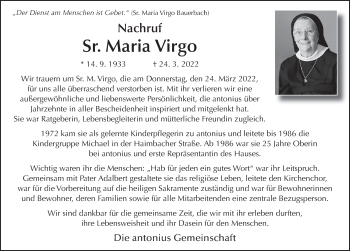 Traueranzeige von Maria Katharina Bauerbach von FZ