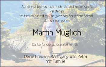 Traueranzeige von Martin Müglich von FZ