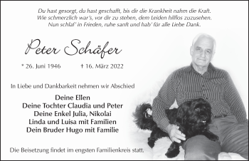 Traueranzeige von Peter Schäfer von FZ