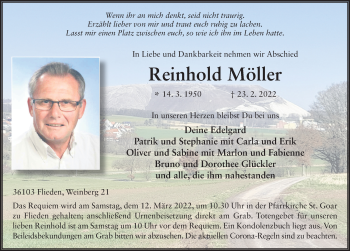 Traueranzeige von Reinhold Möller von FZ