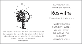 Traueranzeige von Roswitha Scholl von FZ