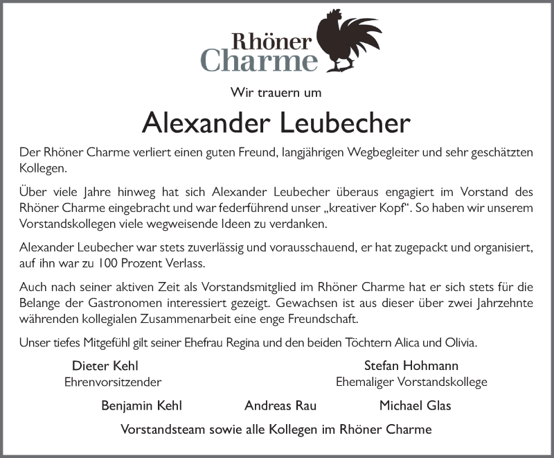  Traueranzeige für Alexander Leubecher vom 09.04.2022 aus FZ