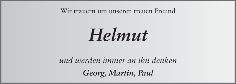  Traueranzeige für Helmut Klinger vom 20.04.2022 aus FZ