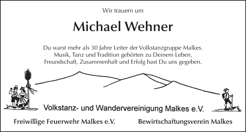  Traueranzeige für Michael Wehner vom 22.04.2022 aus FZ