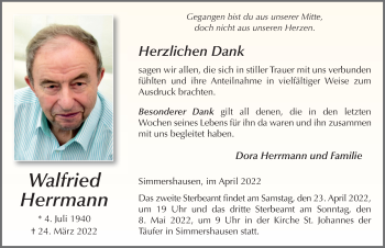 Traueranzeige von Walfried Herrmann von FZ