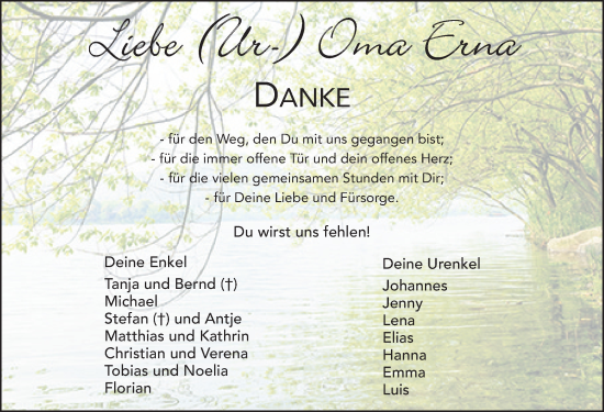 Traueranzeige von Erna Stoll von FZ