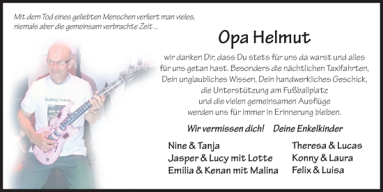 Traueranzeige von Helmut Juling von FZ