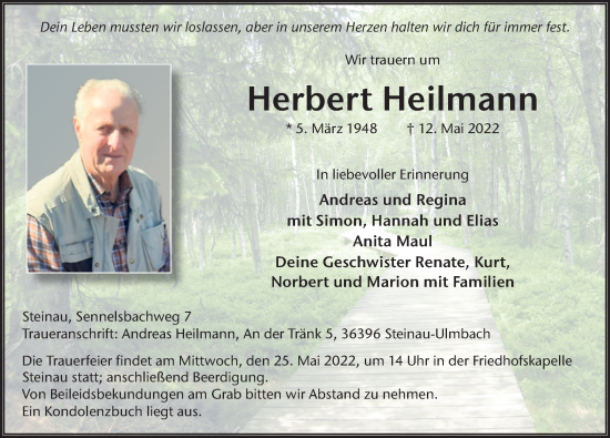 Traueranzeige von Herbert Heilmann von FZ