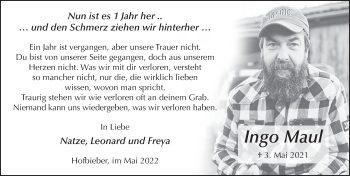 Traueranzeige von Ingo Maul von FZ