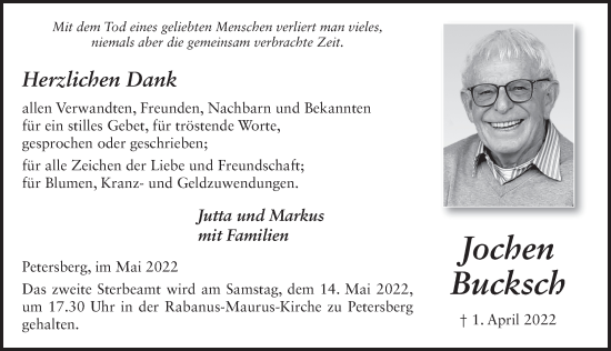 Traueranzeige von Joachim Bucksch von FZ