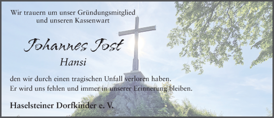 Traueranzeige von Johannes Jost von FZ