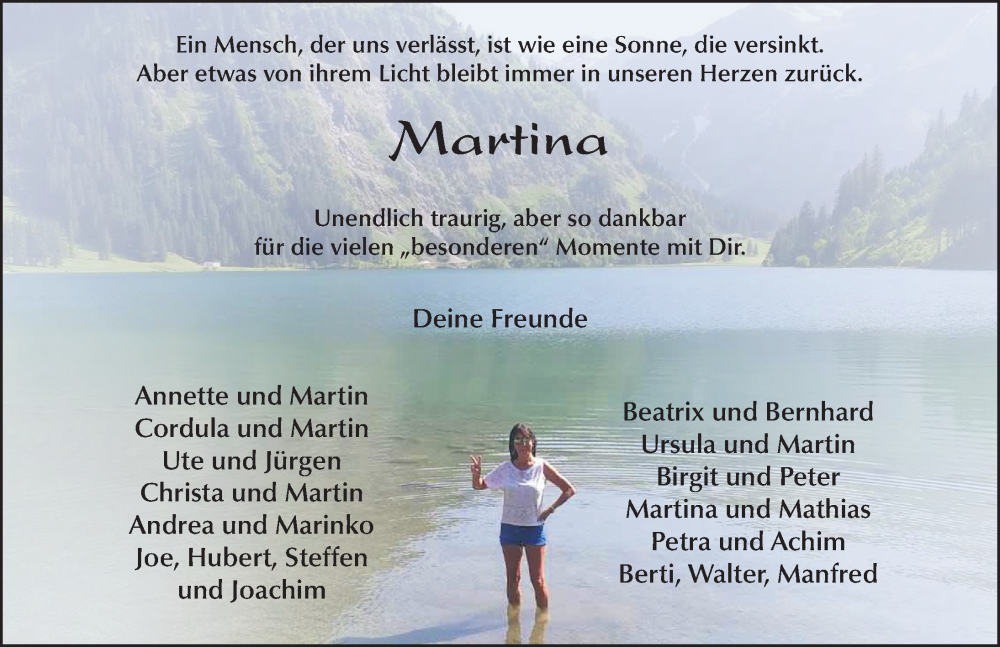  Traueranzeige für Martina Schultheis vom 18.05.2022 aus FZ