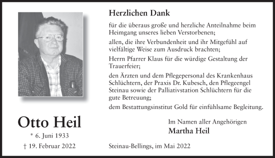 Traueranzeige von Otto Heil von FZ