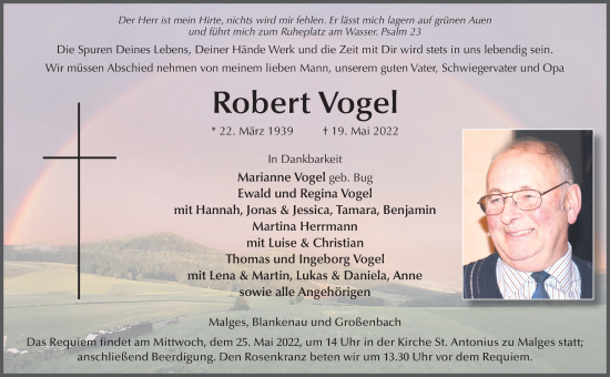 Traueranzeige von Robert Vogel von FZ