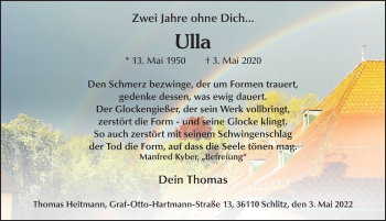 Traueranzeige von Ulla Heitmann von FZ