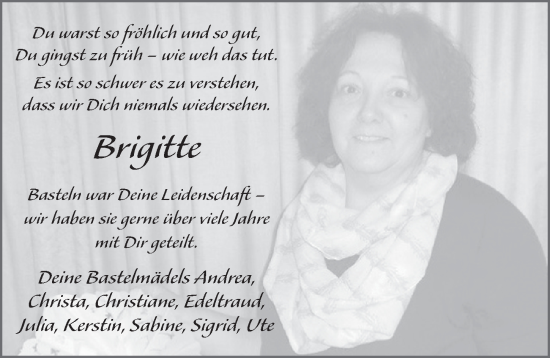 Traueranzeige von Brigitte Leipold von FZ