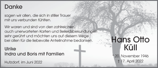 Traueranzeige von Hans Otto Küll von FZ