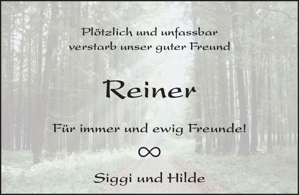  Traueranzeige für Reiner Müller vom 22.06.2022 aus FZ