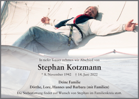 Traueranzeige von Stephan Kotzmann von FZ