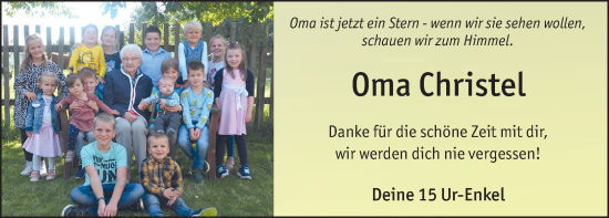 Traueranzeige von Christel Hess von FZ
