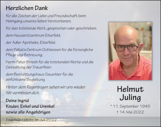 Traueranzeige von Helmut Juling von FZ
