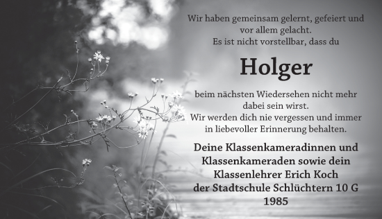 Traueranzeige von Holger Merx von FZ
