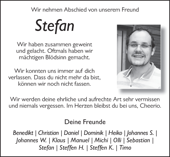 Traueranzeige von Stefan Lamp von FZ