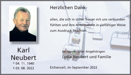 Traueranzeige von Karl Neubert von FZ