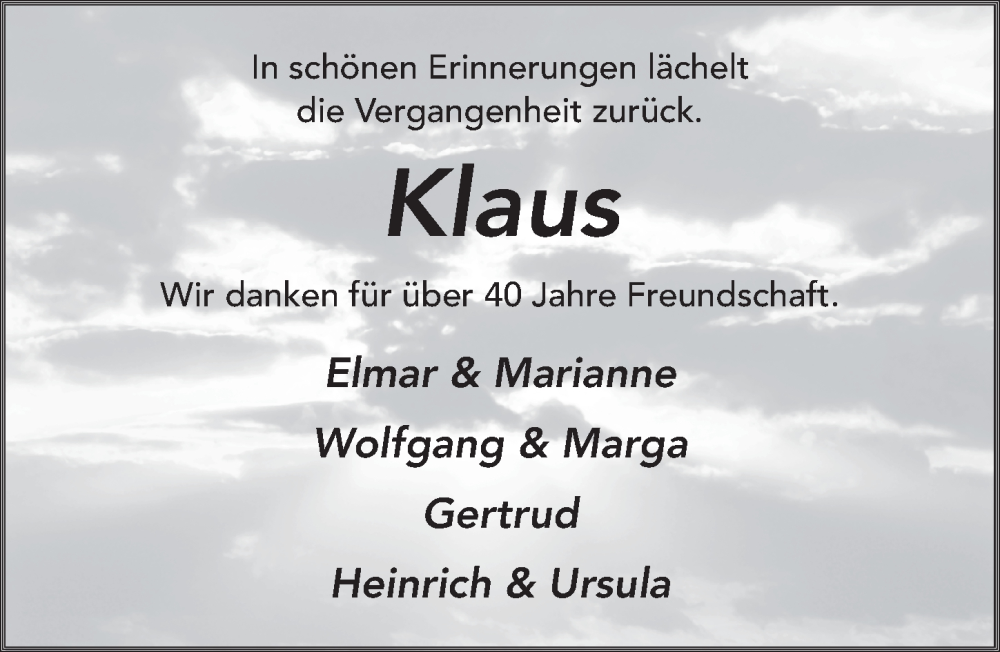  Traueranzeige für Klaus Ebert vom 24.09.2022 aus FZ