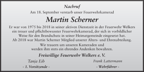 Traueranzeige von Martin Scherner von FZ