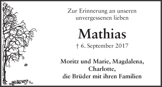 Traueranzeige von Mathias Müller von FZ