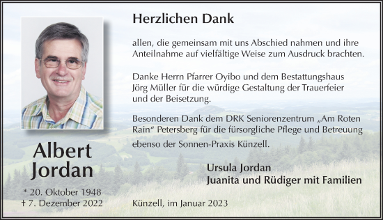 Traueranzeige von Albert Jordan von FZ