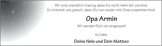 Traueranzeige von Armin Fladung von FZ