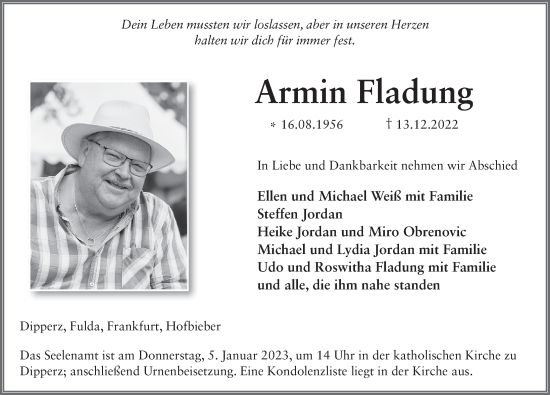 Traueranzeige von Armin Fladung von FZ