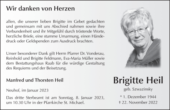 Traueranzeige von Brigitte Heil von FZ