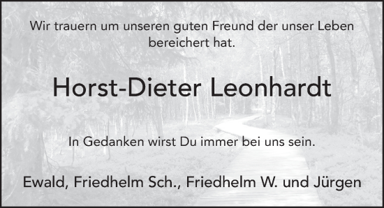 Traueranzeige von Horst-Dieter Leonhardt von FZ