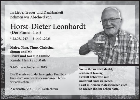 Traueranzeige von Horst-Dieter Leonhardt von FZ