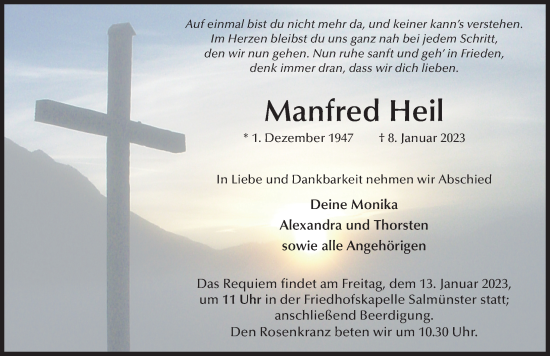 Traueranzeige von Manfred Heil von FZ