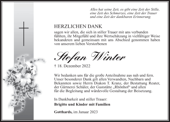 Traueranzeige von Stefan Winter von FZ