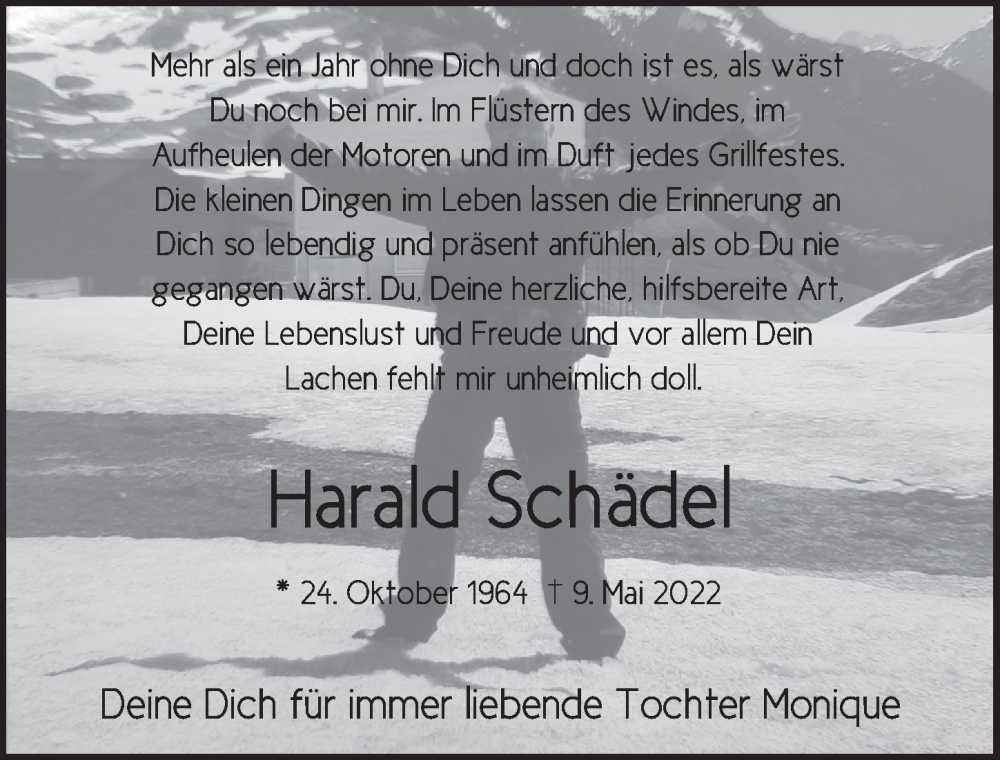  Traueranzeige für Harald Schädel vom 24.10.2023 aus FZ