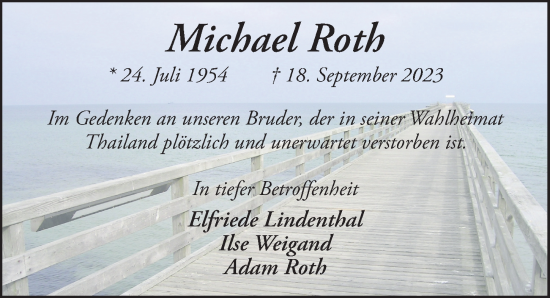 Traueranzeige von Michael Roth von FZ
