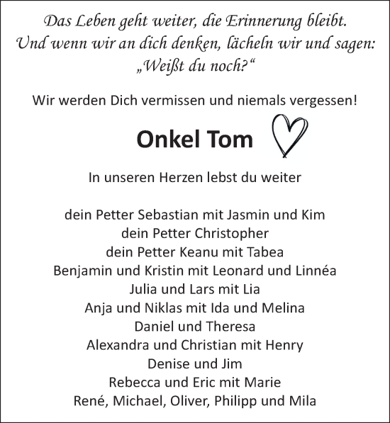 Traueranzeige von Thomas Manns von FZ