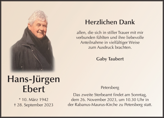 Traueranzeige von Hans-Jürgen Ebert von FZ