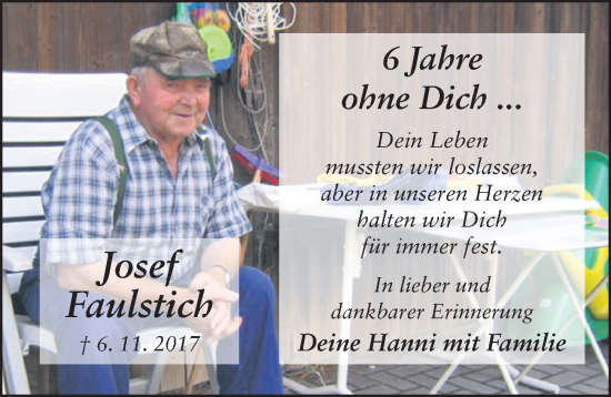 Traueranzeige von Josef Faulstich von FZ