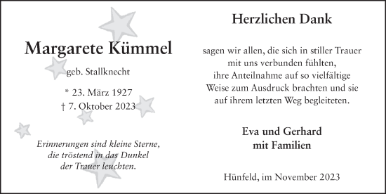 Traueranzeige von Margarete Kümmel von FZ